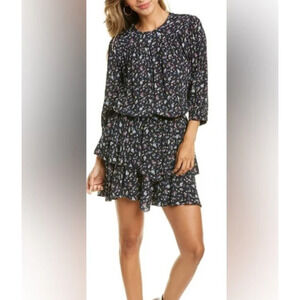 Zadig & Voltaire Women's Black Floral Rooka Mini Season Dress - Size Medium